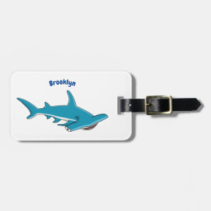 Tecknad av hammerhead shark bagagebricka