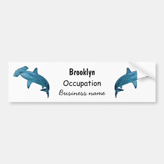 Tecknad av hammerhead shark bildekal (Framsidan)