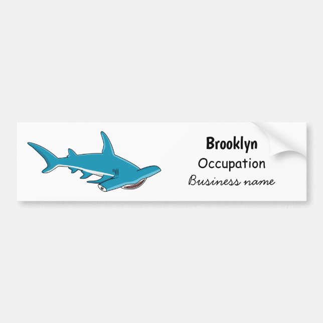 Tecknad av hammerhead shark bildekal (Framsidan)