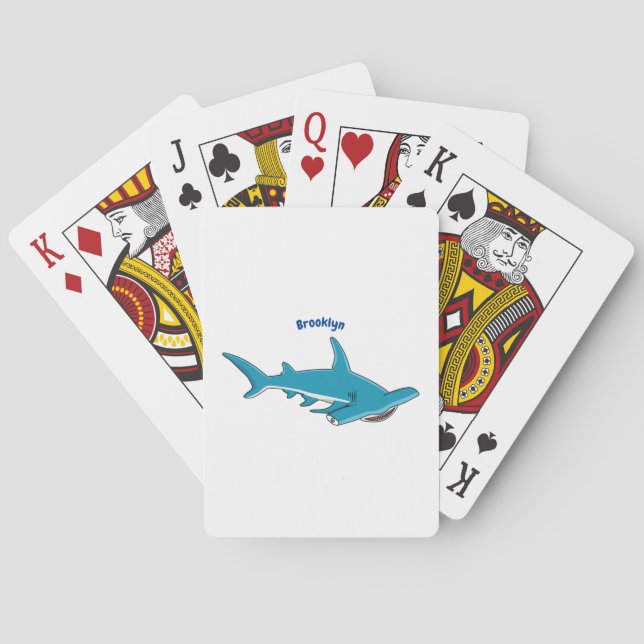 Tecknad av hammerhead shark casinokort (Baksidan)