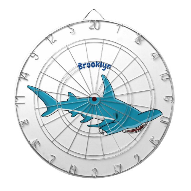 Tecknad av hammerhead shark darttavla (Framsidan)