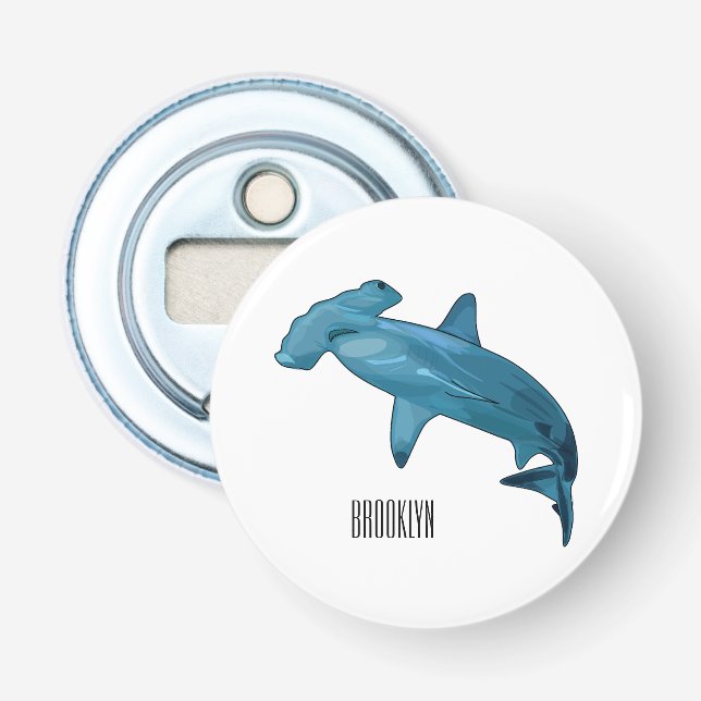 Tecknad av hammerhead shark flasköppnare (Framsidan)