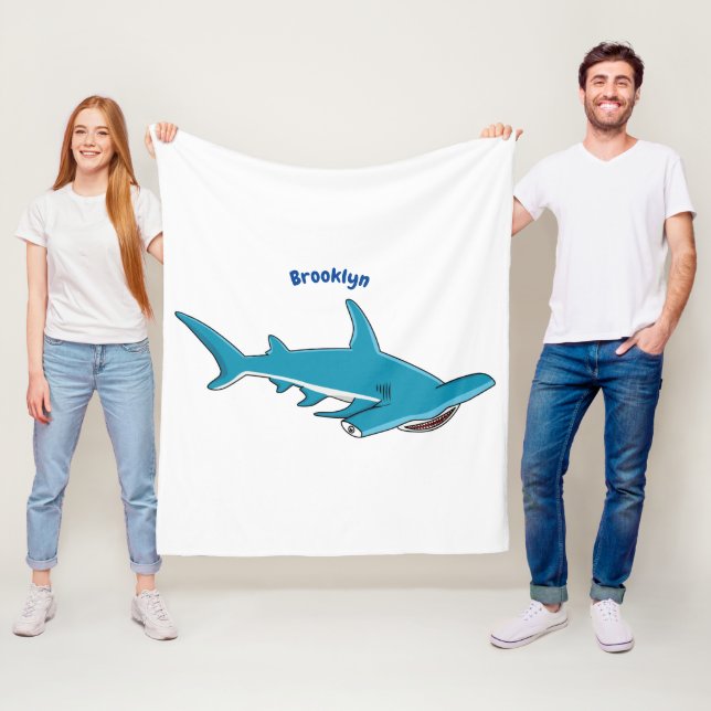 Tecknad av hammerhead shark fleecefilt (På plats)