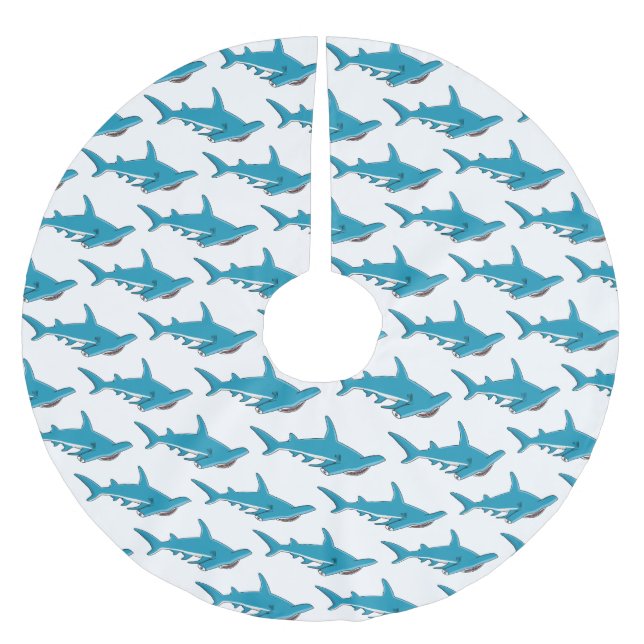 Tecknad av hammerhead shark julgransmatta borstad polyester (Framsidan)