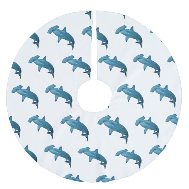 Tecknad av hammerhead shark julgransmatta borstad polyester (Framsidan)