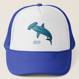 Tecknad av hammerhead shark keps