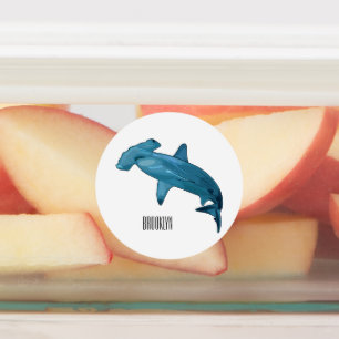 Tecknad av hammerhead shark klistermärke