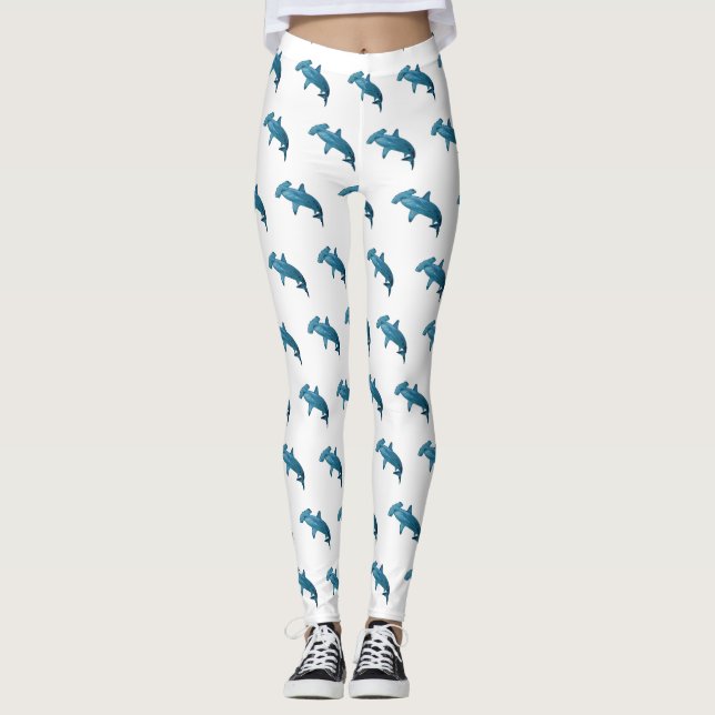 Tecknad av hammerhead shark leggings (Framsida)
