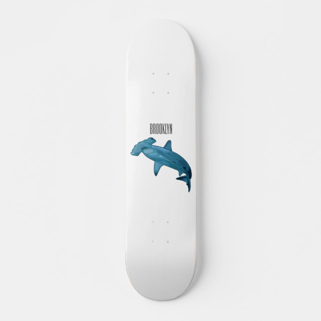 Tecknad av hammerhead shark mini skateboard bräda 18,5 cm (Framsida)