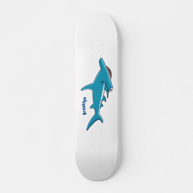 Tecknad av hammerhead shark mini skateboard bräda 18,5 cm (Framsida)