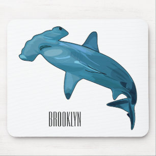 Tecknad av hammerhead shark musmatta