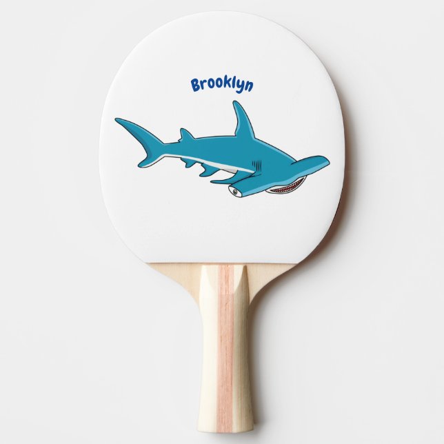 Tecknad av hammerhead shark pingisracket (Framsidan)