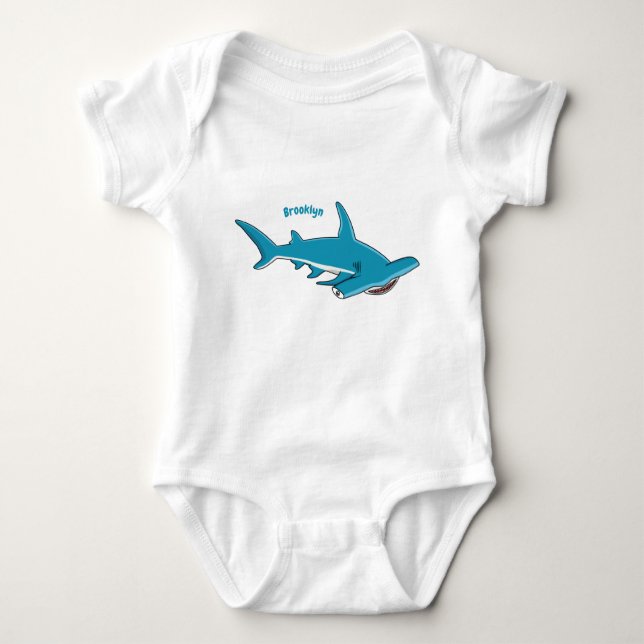 Tecknad av hammerhead shark t shirt (Framsida)