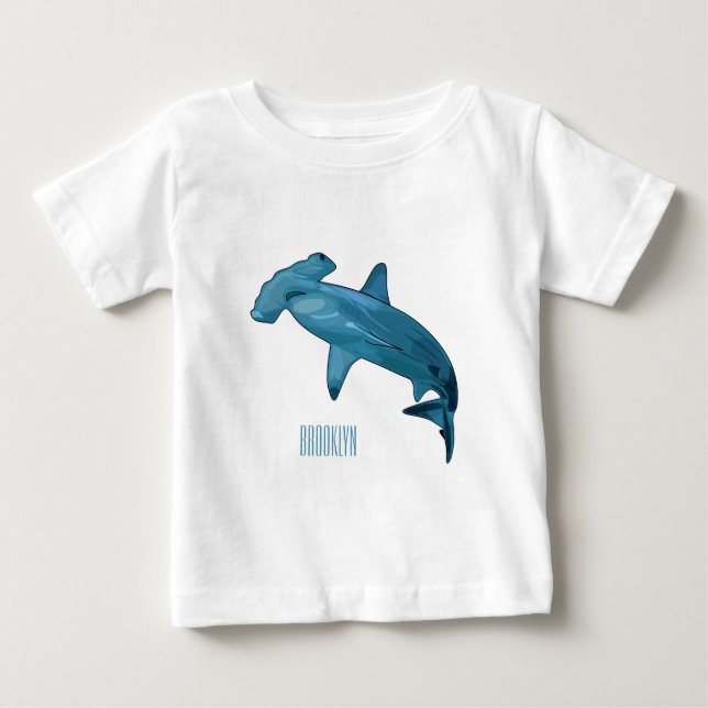 Tecknad av hammerhead shark t shirt (Framsida)