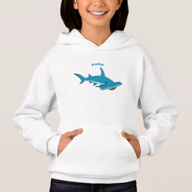 Tecknad av hammerhead shark t shirt (Framsida)