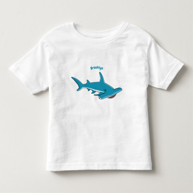Tecknad av hammerhead shark t shirt (Framsida)