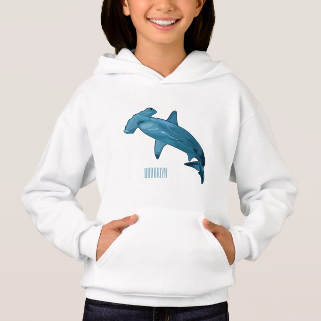 Tecknad av hammerhead shark t shirt (Framsida)