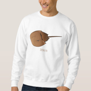 Tecknad av hästkrabba lång ärmad tröja