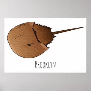 Tecknad av hästkrabba poster