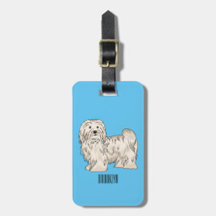 Tecknad av Havanese hund Bagagebricka