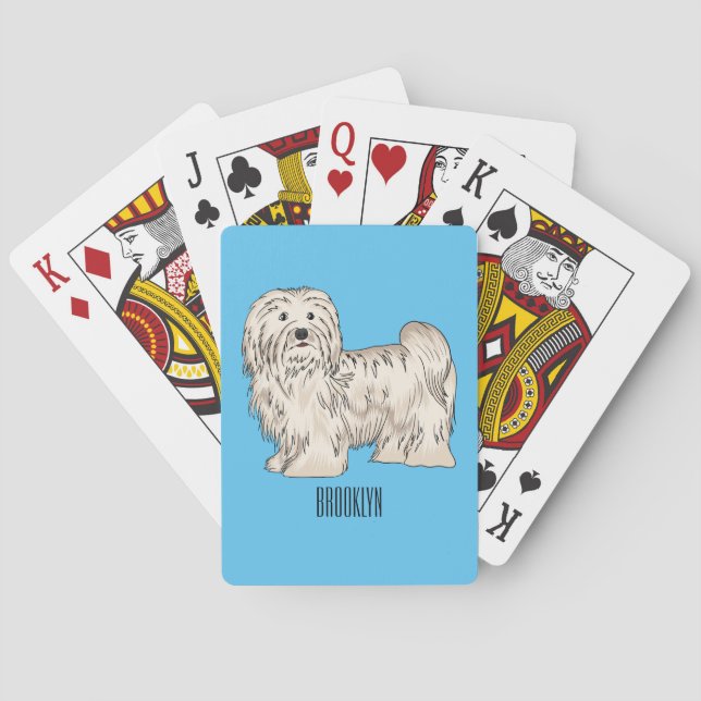 Tecknad av Havanese hund Casinokort (Baksidan)