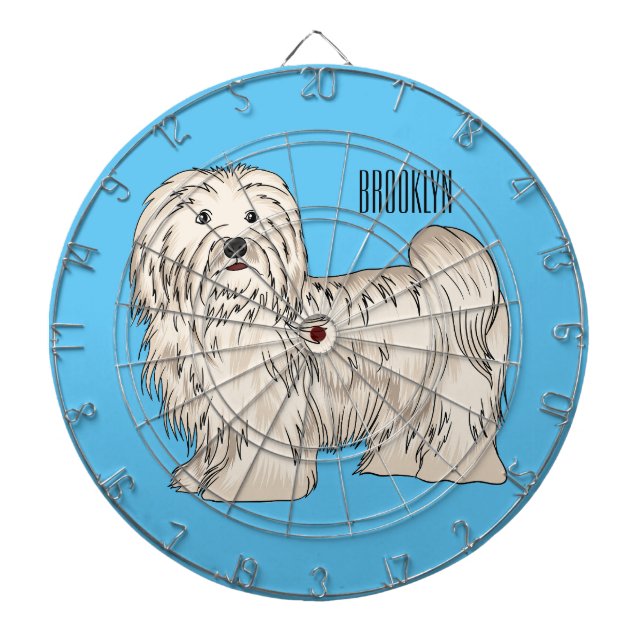 Tecknad av Havanese hund Darttavla (Framsidan)