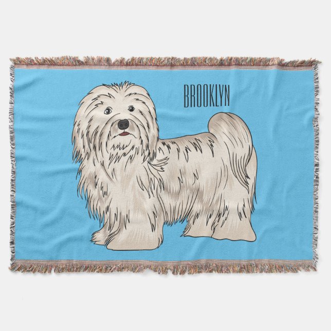 Tecknad av Havanese hund Filt (Framsidan)