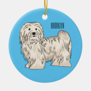 Tecknad av Havanese hund Julgransprydnad Keramik