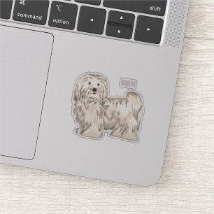 Tecknad av Havanese hund Klistermärken