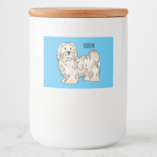 Tecknad av Havanese hund Mat Etiketter