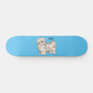 Tecknad av Havanese hund Mini Skateboard Bräda 18,5 Cm
