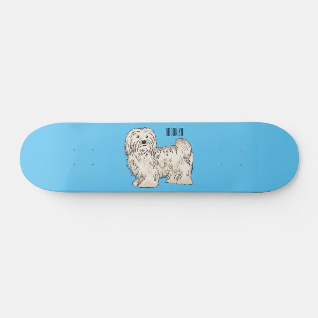 Tecknad av Havanese hund Mini Skateboard Bräda 18,5 Cm (Horz)