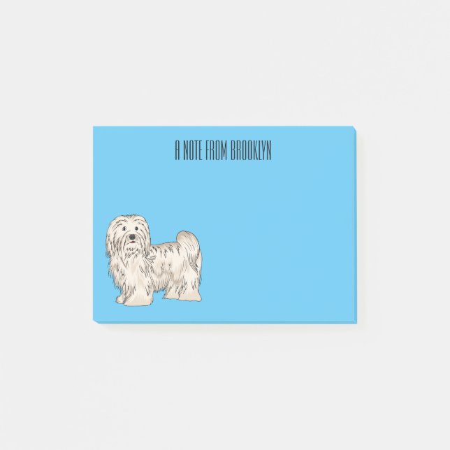 Tecknad av Havanese hund Post-it Block (Framsida)