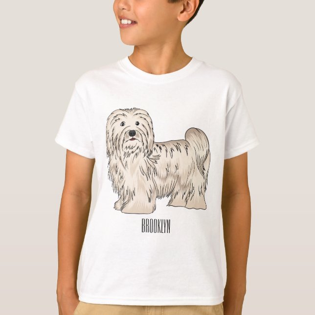 Tecknad av Havanese hund T Shirt (Framsida)