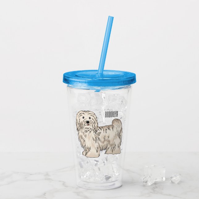 Tecknad av Havanese hund Take Away Mugg (Baksida Ice)