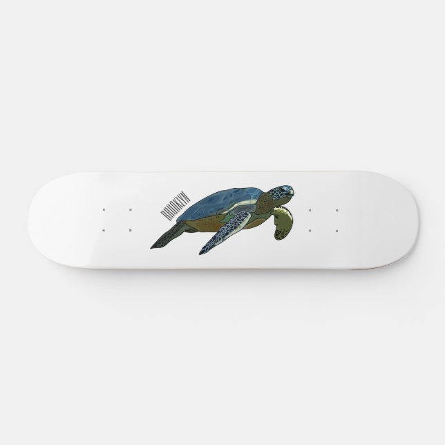 Tecknad av havssköldpadda mini skateboard bräda 18,5 cm (Horz)