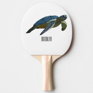 Tecknad av havssköldpadda pingisracket