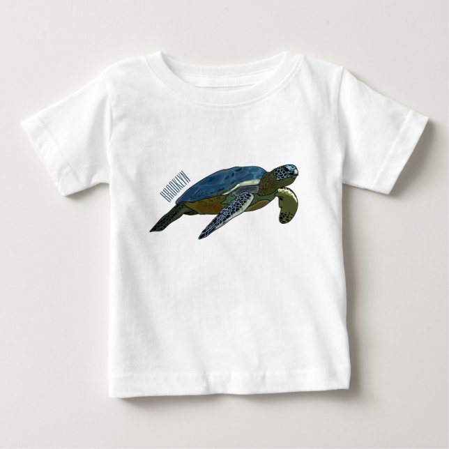 Tecknad av havssköldpadda t shirt (Framsida)