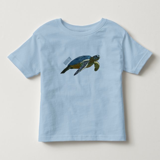 Tecknad av havssköldpadda t shirt (Framsida)