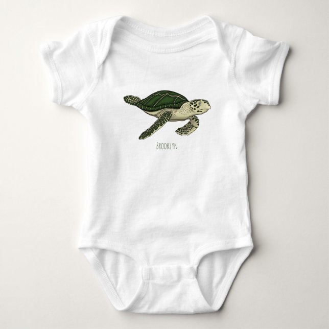 Tecknad av havssköldpadda t shirt (Framsida)