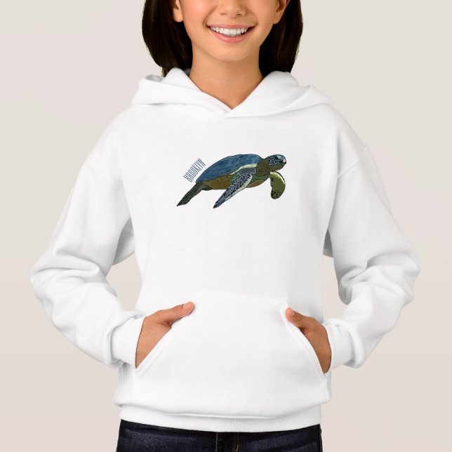Tecknad av havssköldpadda t shirt (Framsida)