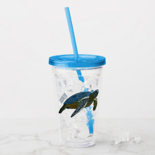 Tecknad av havssköldpadda take away mugg