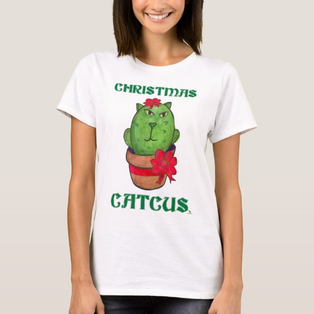 Tecknad av Helgdag Cactus  Art T Shirt (Framsida)