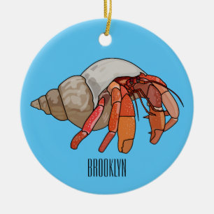 Tecknad av Hermit krab Julgransprydnad Keramik