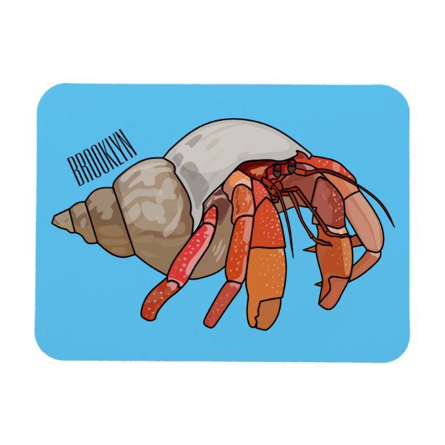 Tecknad av Hermit krab Magnet (Horisontell)