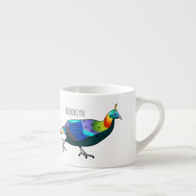 Tecknad av himalayans enfågel espressomugg (Höger)