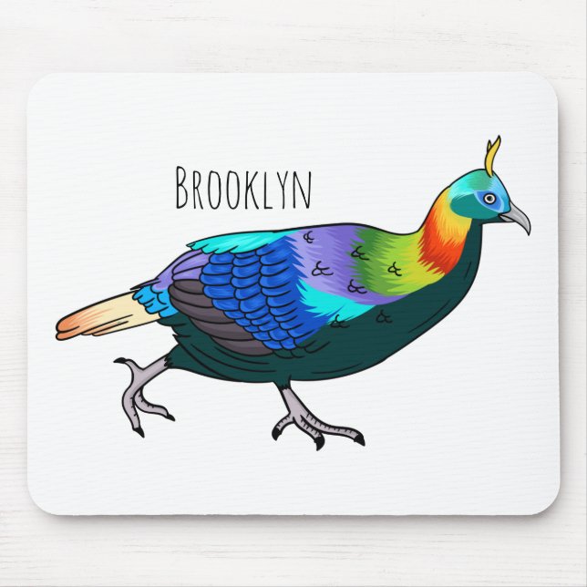 Tecknad av himalayans enfågel musmatta (Framsidan)