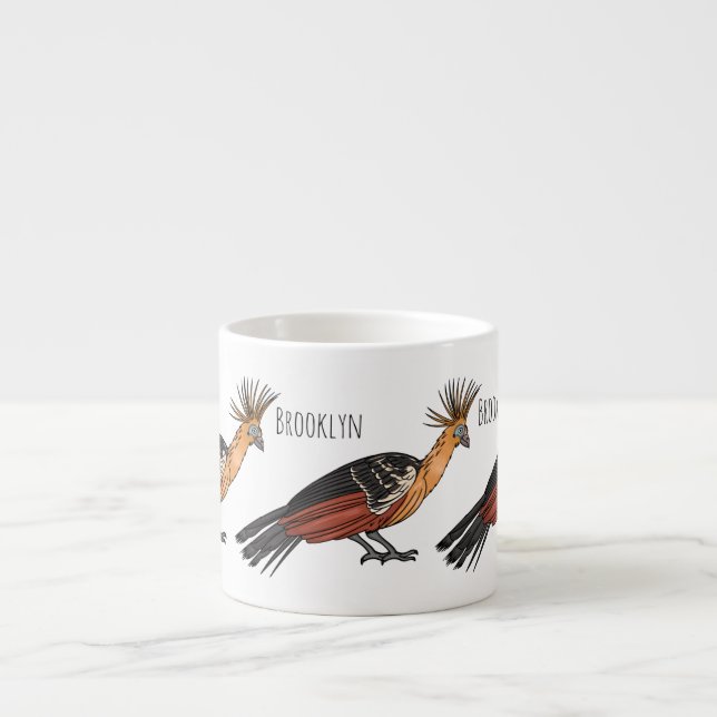 Tecknad av hoatzin-fågel espressomugg (Framsidan)