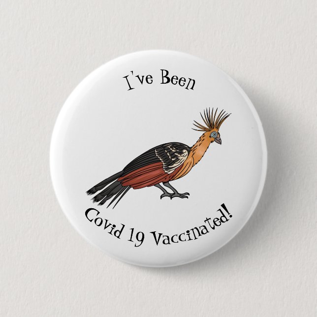 Tecknad av hoatzin-fågel  knapp (Framsida)