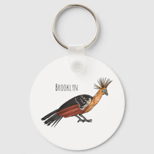 Tecknad av hoatzin-fågel nyckelring
